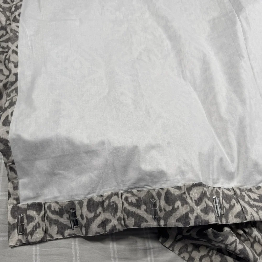 Pottery Barn INGRID DRAPE (1) 3-in-1 Pole Top GRAY IKAT 50x96